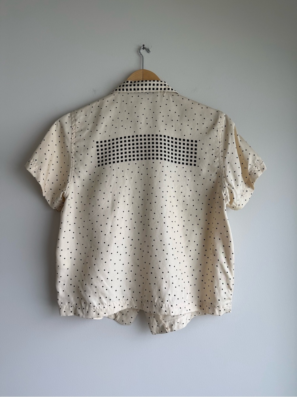 Vintage Jamie Sadock 100% Silk Geometric Polka Dot Button Up Blouse Small - Picture 2 of 9